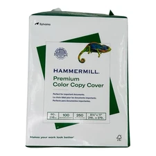 250 Sheets Hammermill Premium Color Copy Paper Cover 8.5" x 11" White 80lb