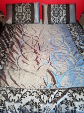 Trapuntino copriletto grigio matrimoniale raso velluto/cotone 2 federe lenzuolo