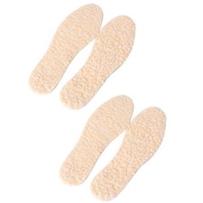 Warm Shoe Inserts Imitation Wool Shock Absorption 2 Pairs 9.4x3.1in
