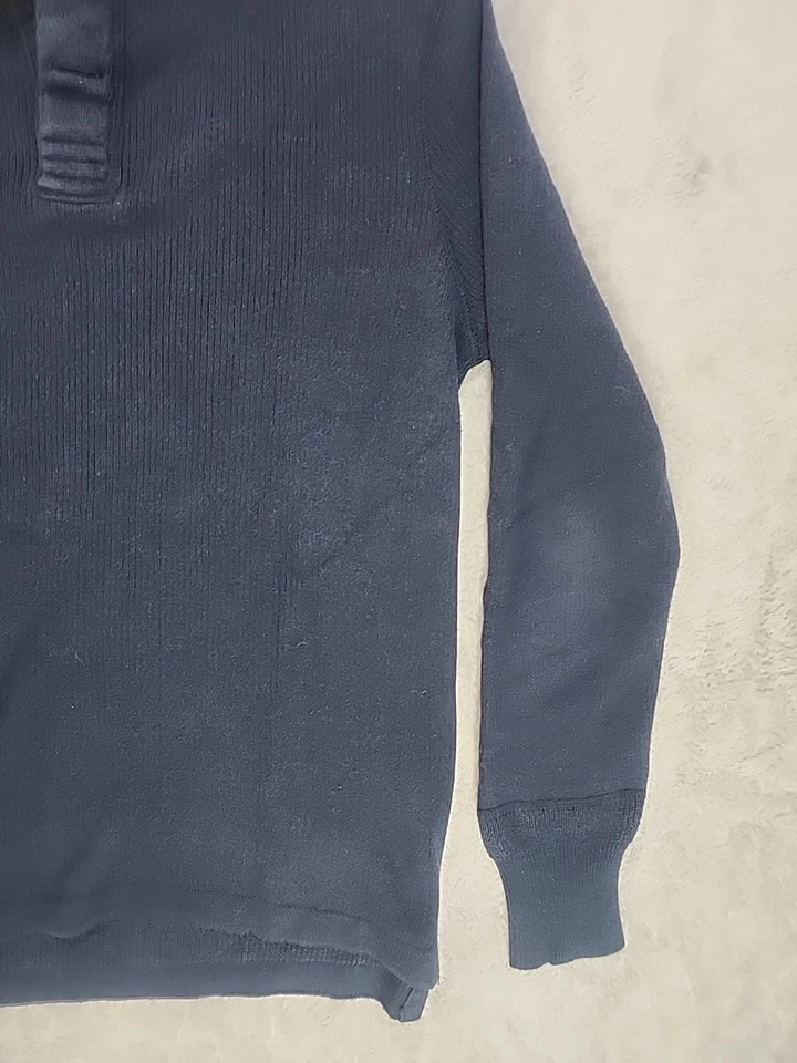 Suéter Relwen Para Hombres M 1/4 Cuello Simulado Azul Marino Foto 4 de 4