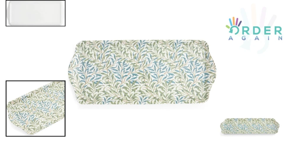 Bandeja de sándwiches de melamina 15x6 pulgadas jardín floral para servir alimentos aperitivos plato Foto 2 de 4