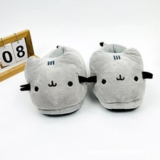 Cute Cartoon Full-Covered Cat Plush Slippers Warm Indoor Anime Shoes