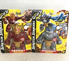 2 Heroes Of Goo Jit Zu Stretch Strikers Scrunchy Thrash And Blazagon Red Gray