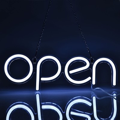 LED Open Sign,16x6 inch Open Signs for Business with Open Close Sign(White)