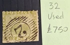 1860 Western Australia 6d Sage Gn Swan stamp WMK Swan Rouletted 7.5-14 Used£750