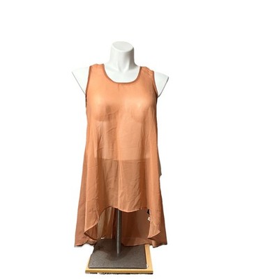 Thread Story Women s XL Shirt Pink Sleeveless Sheer Flowy Stylish Top