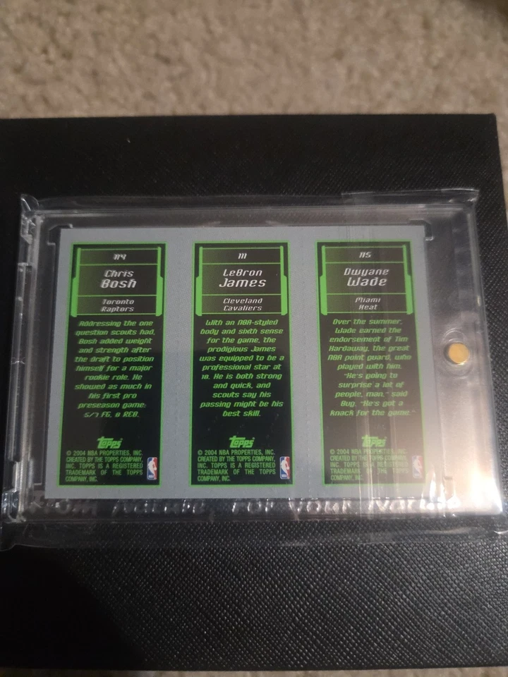 2003-04 Topps Rookie Matrix LeBron James, Dwyane Wade, Chris Bosh 114-111-115 radiocontrol Foto 3 de 4