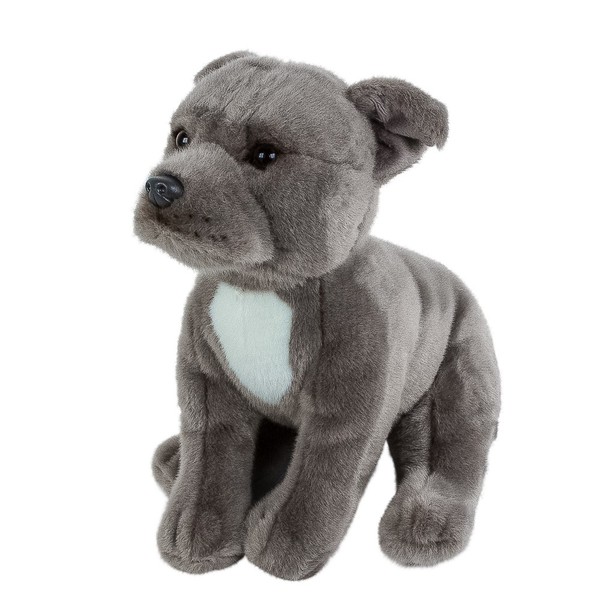 Pitbull 25 Cm Sitzend Grau Kuscheltier Hund American Staffordshire Terrier-image