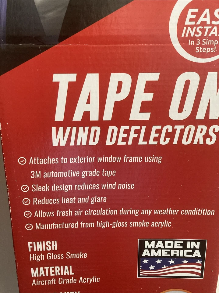 Cinta de fácil instalación Westin en deflectores de viento 4 piezas acrílico humo Toyota Tundra nuevo en caja Foto 3 de 4