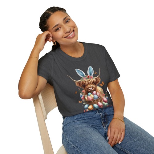 Easter Cow T-Shirt, Bunny Ears, Easter Day Tee, Easter Gift - 第 11/11 張圖片