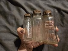 Vintage Lot Of 3 1950s Genuine BAYER ASPIRIN Empty Glass Bottle w/ Brown Top