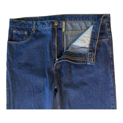 New DNC Men 102R W40 L33 Work Jeans Cotton Tradies Straight Dark Wash Blue 3317 - Picture 6 of 10
