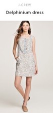 J.CREW Delphinium Dress Dainty Floral Silk Blends Gray Blue Pleated #38577 Sz 4