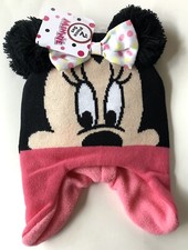 New Toddler Girl's Disney Minnie Mouse Hat and Mitten Set Disney Kids One Size