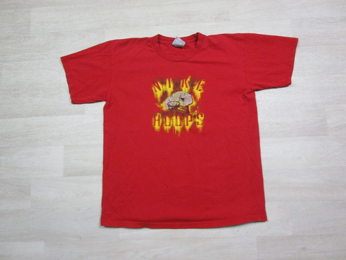 Vintage Nike Hoops T Shirt (XL) Youth Kids Fire Logo 90s Y2K Basketball Flames