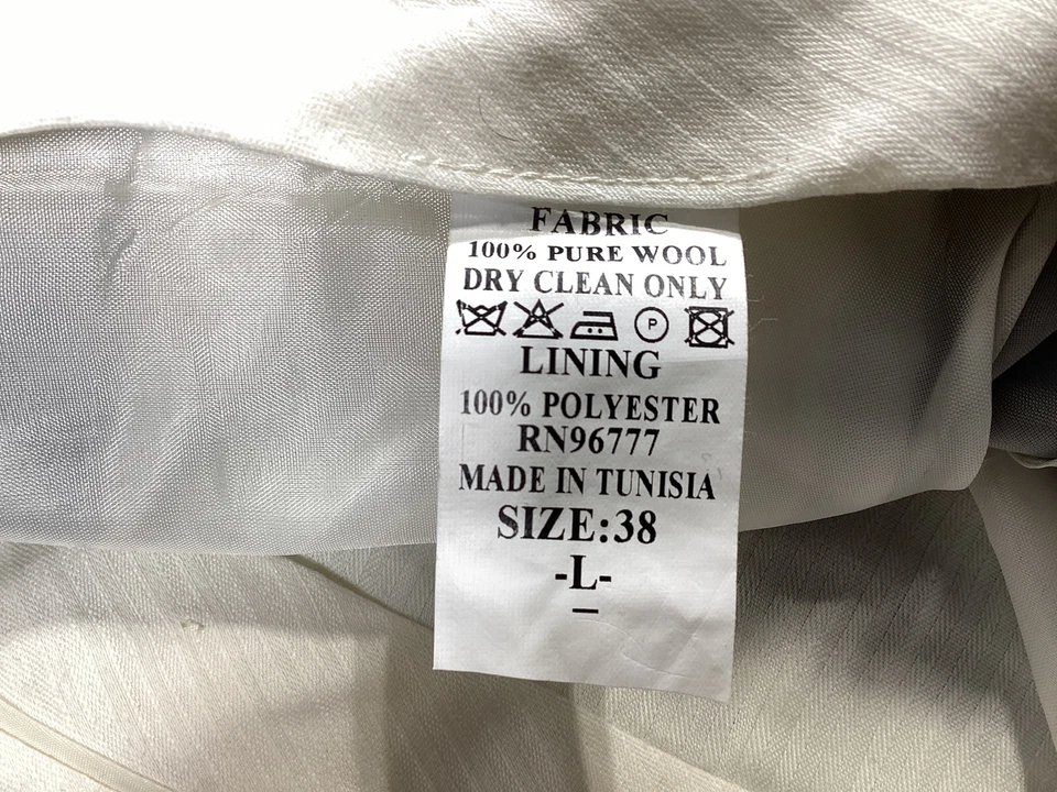 Pantalones de vestir de lana marrón sin marca para hombre talla 36x29 plisados con puños usados en excelente estado Foto 2 de 4