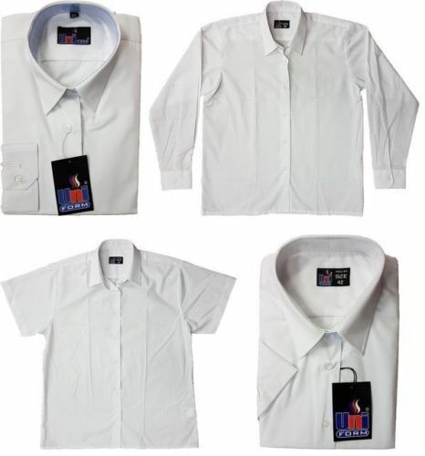 Neu Schulbluse Mädchen Shirt weiß blassblau langärmelig Alter 2 bis Erwachsene - Bild 8 von 9