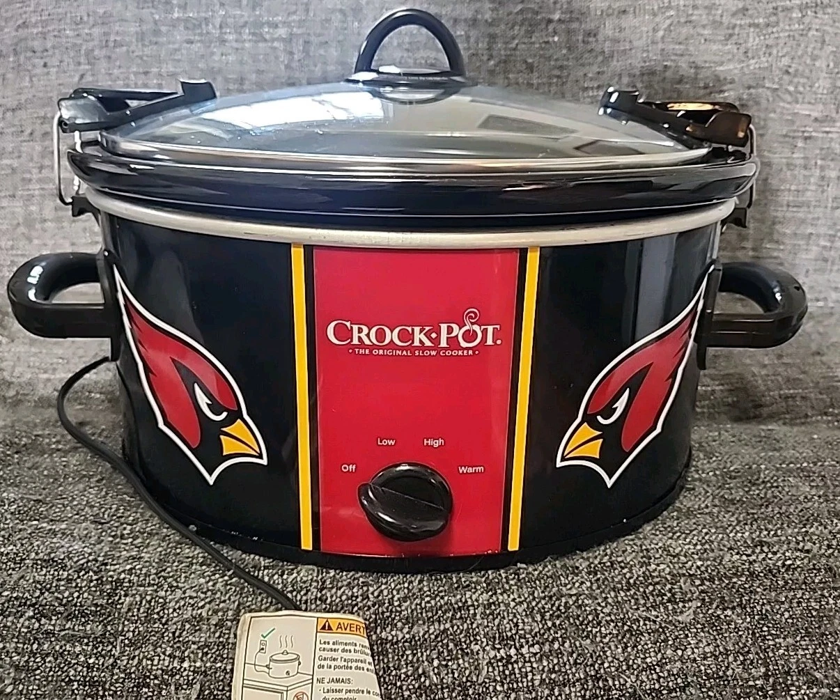 OFFICIAL NFL ARIZONA CARDINAL Crock-Pot 6QT Logo Tailgate Carry Slow Cooker.