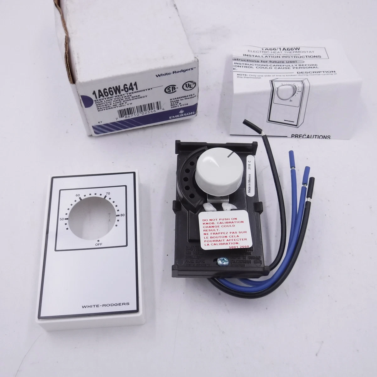WHITE-RODGERS 1A66W-641 Line Voltage Heat Thermostat 40-85° F | eBay