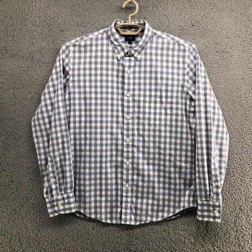 J Crew Mens Gray Gingham Plaid Slim Fit 