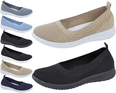 New Ladies Gym Memory Foam Slip On Get Fit Go Walking Comfy