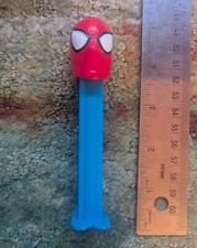 2009 PEZ Marvel Universe MCU Spider-Man Candy Dispenser Blue Stem w/Feet