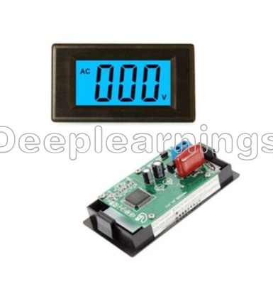 2-wire 3 1/2 Digital Blue LCD AC 80-500V Volt Panel Meter voltage power supply