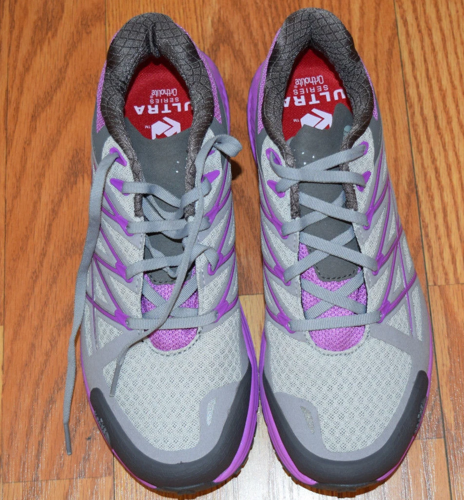 NEW Womens THE NORTH FACE Gray Purple Ultra Endurance Trail Running Shoes 8.5