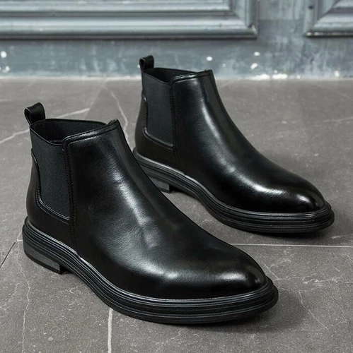 Chelsea Stiefeletten Herren Kunstleder Mode Freizeit Stiefeletten Elegant Formell 43 - Bild 4 von 46