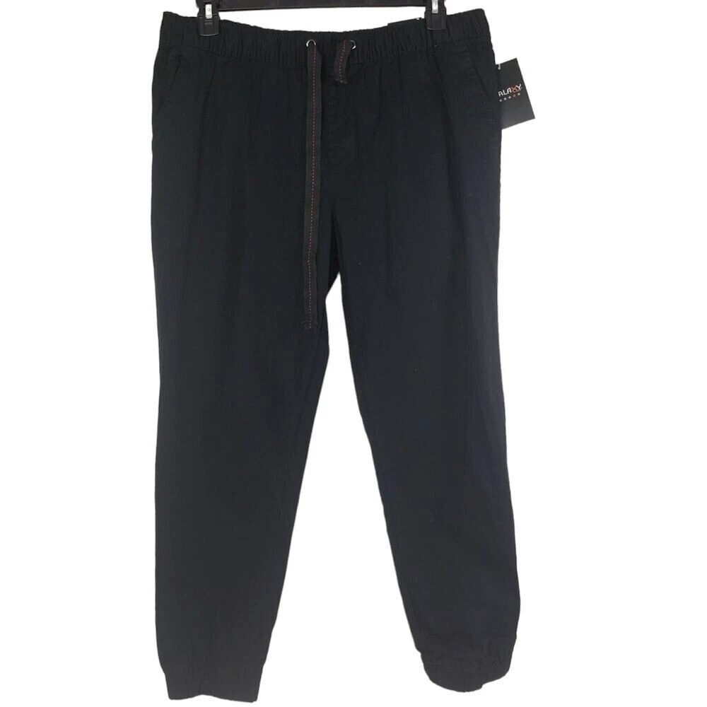 Galaxy by Harvic Joggers Pants Men's XL Black Basic Stretch Twill