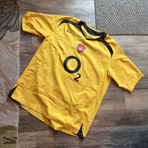 Arsenal London Nike 2005/2006 Football Away Jersey Yellow Soccer Mens Large - Picture 1 of 4
