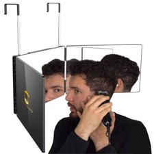 3 Way Mirror for Hair Cutting Self 360 Trifold Barber Mirrors 3 Sided Hair Mi...
