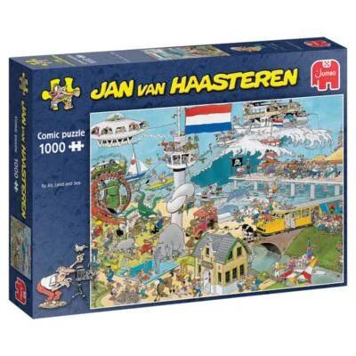 JUMBO SPIELE Jumbo 81912 Jan van Haasteren - Zu Luft, Land und Wasser 1000 Teile Puzzle