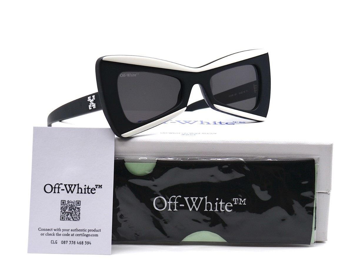 OFF-WHITE 0ER1070 BLACK /WHITE GREY WOMEN\'S AUTHENTIC SUNGLASSES OFF-WHITE 0ER1070 BLACK /WHITE GREY WOMEN main image 4