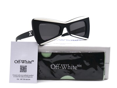 OFF-WHITE 0ER1070 BLACK /WHITE GREY WOMEN'S AUTHENTIC SUNGLASSES