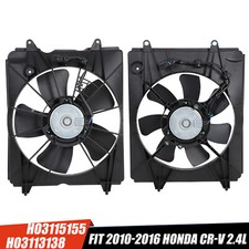 AC Radiator Condenser Cooling Fan For 2010-2016 Honda CR-V CRV 2.4L Left+Right