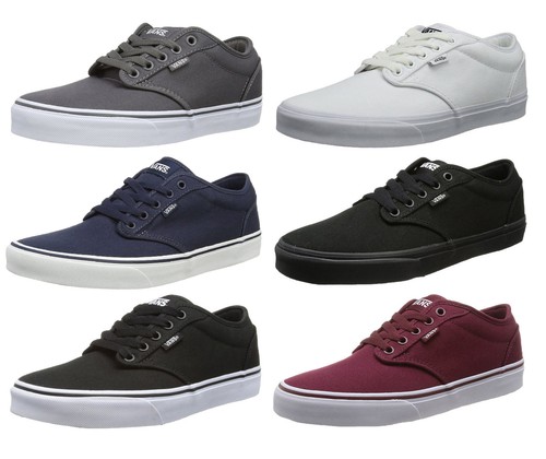 VANS Atwood Canvas Fashion Skater Shoes Plimsolls Grey Navy Black White Trainers - Picture 1 of 25