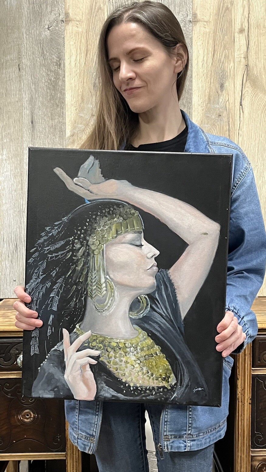 HANDPAINTED ART OOAK Acrylic Painting Study of Form & Light/Female Figure 16x20"