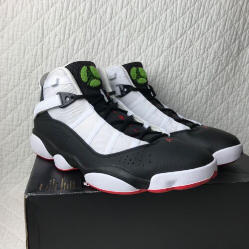 Nike Air Jordan 6 Ringe Schuhe Herren Größe 12,5 schwarz rot weiß 322992-008 " - Bild 9 von 13
