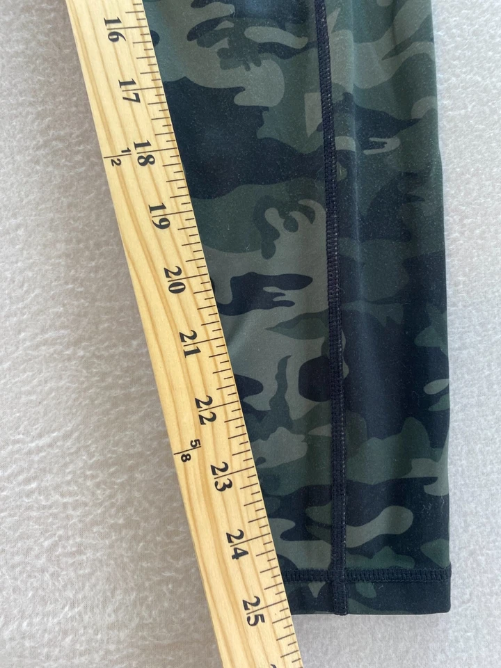 Leggings Mujer Medianos Verdes Camuflados Elastizados Cintura Alta Pull On Bolsillo Foto 3 de 4