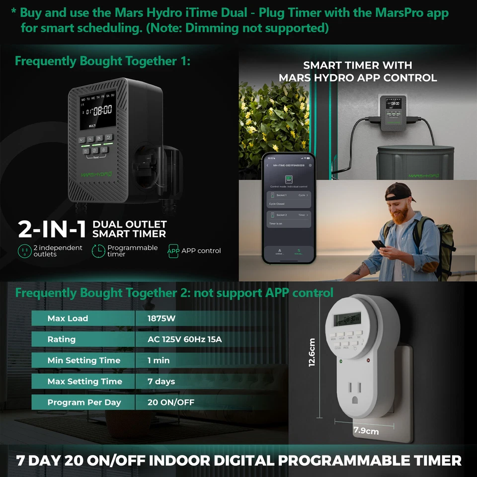 2025 Mars Hydro TS1000 2000 3000 LED Grow Light Full Spectrum Hydroponic Indoor - Image 3 of 4