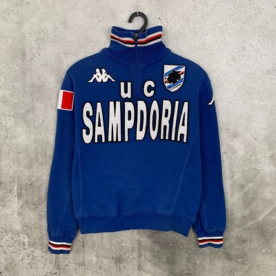 SAMPDORIA 2004 2005 TRAINING FOOTBALL 1/4 ZIP SWEAT TOP KAPPA TRIKOT GRÖSSE S