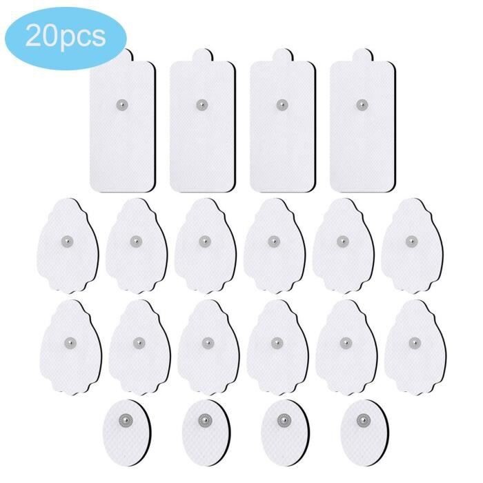 20 électrodes EMS TENS anti picotement pour peau sensible