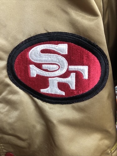 Chaqueta de fútbol americano vintage de los 80 NFL Chalkline San Francisco 49ers espalda deletreada - Imagen 6 de 9