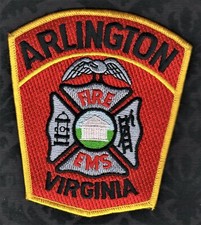 Parche Arlington Virginia Departamento de Bomberos Nuevo Antiguo Stock Garantizado Auténtico