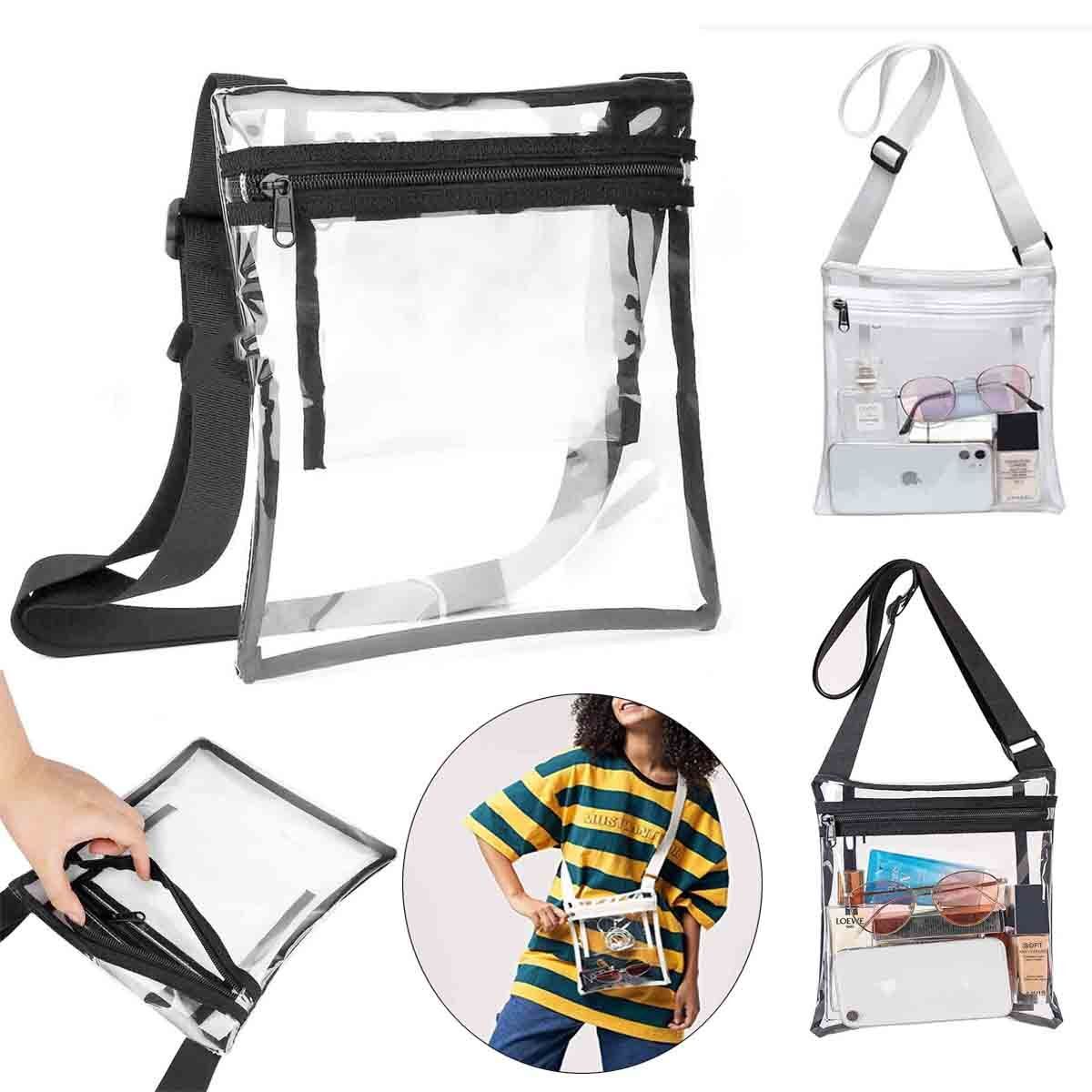FAYBA Clear Crossbody Bag For Stadiums & Concerts - Adjustable Strap, Transparent Purse, Approved For Venues