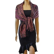 Women’s Soft Pashmina Paisley Scarf Fringe Wrap Shawl