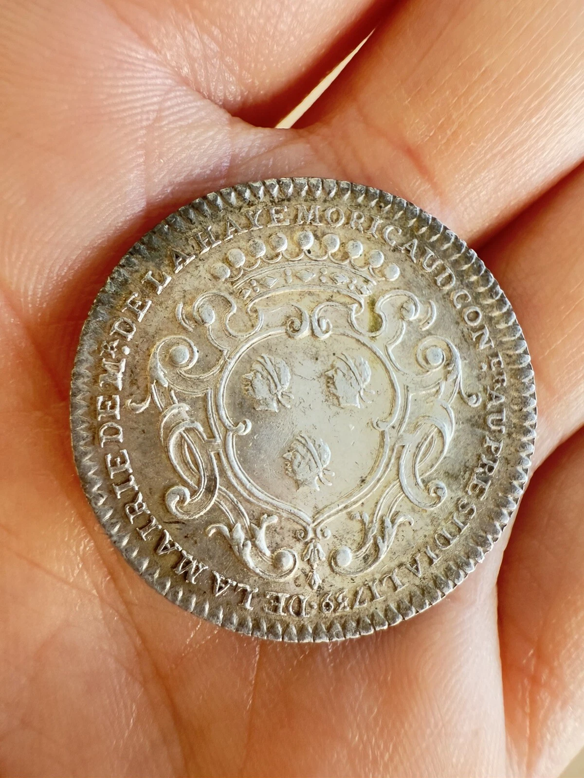 Jeton / Médaille François De La Haye Moricaud Maire De Nantes 1739  7,89 Grammes