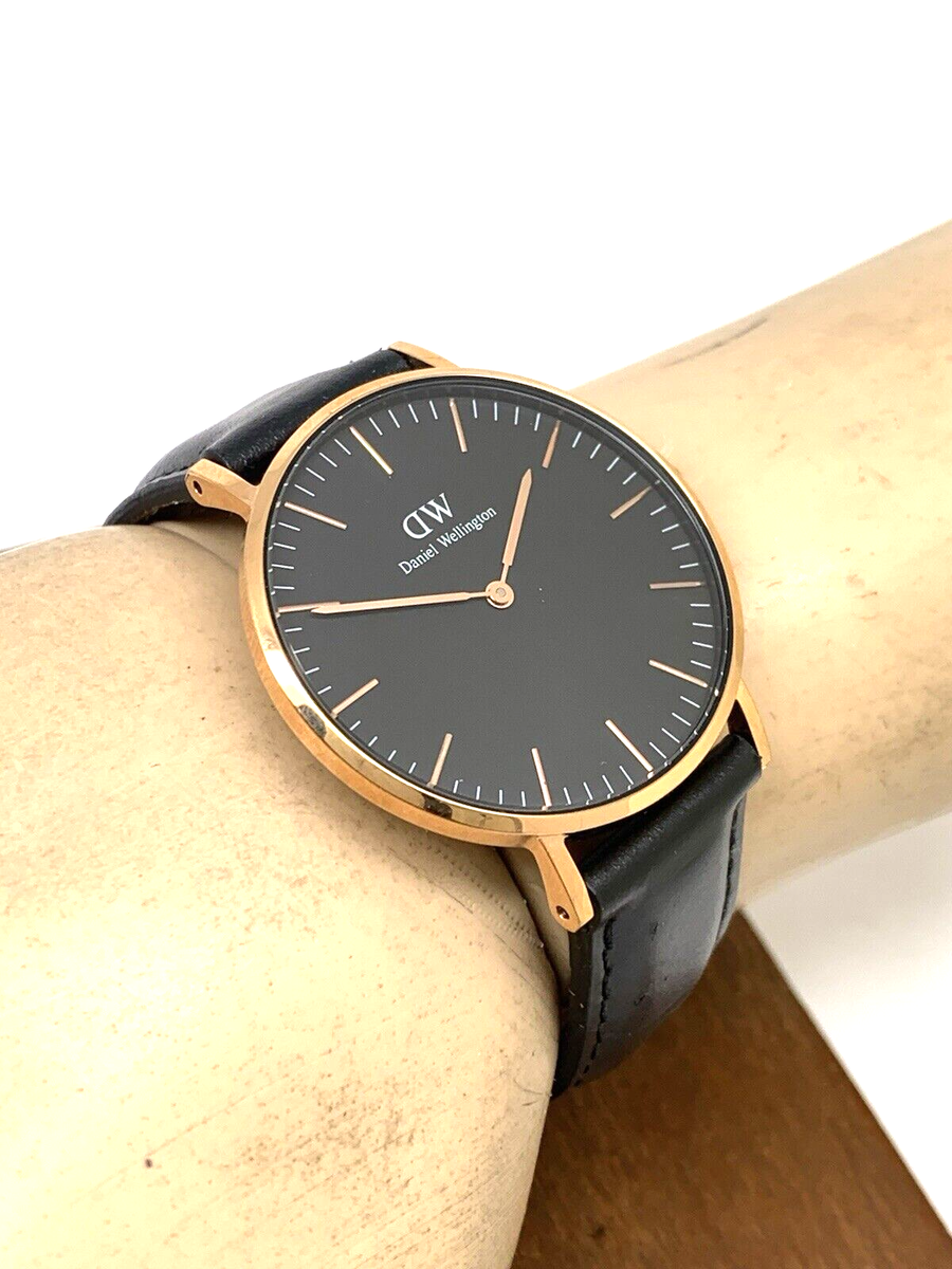 Daniel Wellington Women's Watch DW00100139 Rose Gold Black Leather