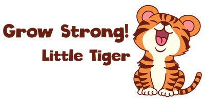 Go Strong Little Tiger Vinyl Living Room Happy Baby Cub Cat Home Wall Art Quotes